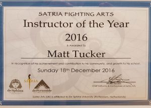 Warrior Arts and Fitness - Matt Tucker Instructor Of The Year